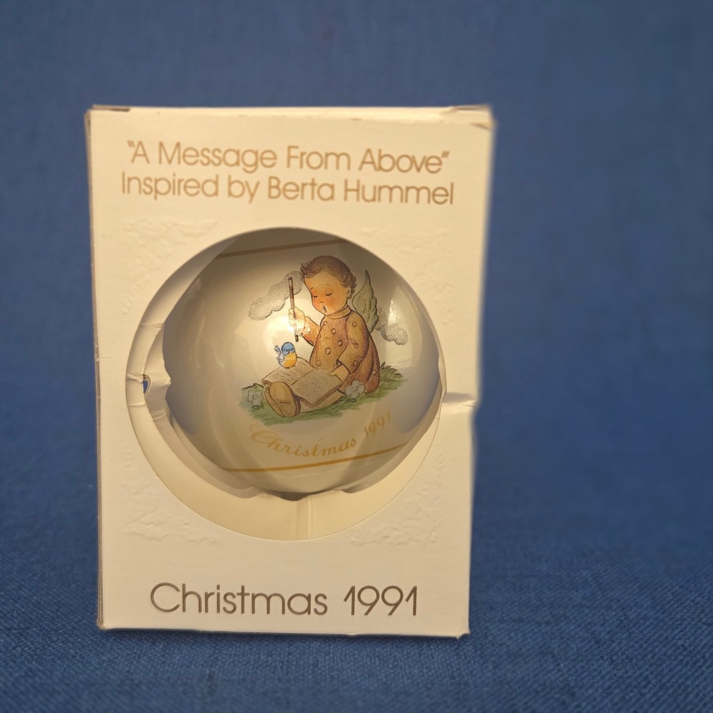 Berta Hummel Christmas 1991 Ornament‎ A Message From Above Schmid Vintage Boxed